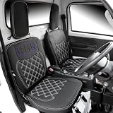 シートカバー キャリイ トラック DA16T H25.09-R8.01（ 運転席・助手席セット ）ヘッドレスト別体型 選べるス4色ステッチ+1 軽トラ用品 軽トラック 商用車 内装用品 カスタム パーツ SSSC0318 (ブルー ステッチ)