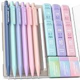 FourCandies 0.７ｍｍシャープペンシルセット HB＆2Bシャー芯付き 6本かわいいシャープペンシル、360本シャー芯、3個パステル消しゴム、9個消しゴムリフィル、女の子の書き込みのための美的鉛筆