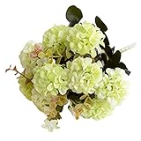人工的な緑の菊絹の花10頭偽物ブライダルフラワーアレンジメントの結婚式の家のインテリア