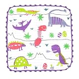 今治タオル きょうりゅう 片面ガーゼ ベビータオル isso ecco (ハンカチ, パープル)