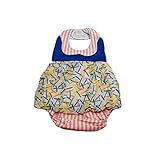 (レアペペ) Leapepe ストライプ 丸エリ　切り替えデザイン スタイ＆ブルマSET [ベビー・キッズ] 00-5008 (F(70-80cm), ジューシーブルー)