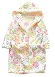 Plus Nao(プラスナオ) ルームウェア 部屋着 バスローブ ガウン アウター フード付き 前開き もこもこ モコモコ ふわもこ 長袖 キッズ 子供 110 フラワー