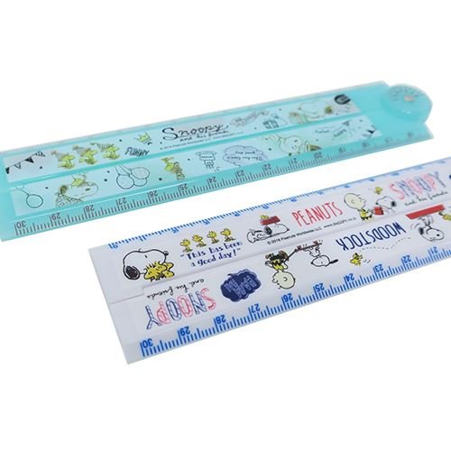 スヌｰピー ものさし 分度器付き30cm折りたたみ定規 パーティ ロゴ ピーナッツ パーティ 文具百貨