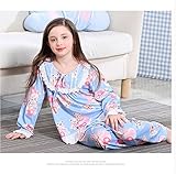 (チェリーレッド) CherryRed 子供 女の子 ファション パジャマ ルームウェア 部屋着 寝間着 上下2点セット 長袖 フリース 春秋向け リラックス 快適 気持ち良い コットン 165 ブル