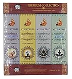 (Multi) - Gift Set of 12 Ayurvedic Nag Champa Kasturi Chandan Patchouli Agarwood Meditation Rose Stress Relief Saffron Yoga Chakra and Relaxation Masala Incense