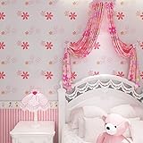 (ハンメロ)HANMEROリビング 部屋 diy リフォーム用 小花柄 はがせる フリース壁紙 のりなし 53cm×10m レッド QZ0533