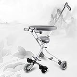 MUMA 5つのラウンド光沢のあるPU車輪は、ブレーキがある1-7歳のトロリー超軽量は、おもちゃの車をフォールドできる - ホワイト