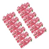 Myoffice ローズ バラ 造花 花部分のみ 花びら 花ヘッド 結婚式 紙製 約144個 全3色 (ピンク)