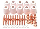 プラズマカッター ロング ノズル & チップ 10個 セット （CUT-40）