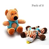 Wellbro Pack of 2 Squeaky Dog Toys Pet Chew Toy made by Rubber and Plush Durable and Fun Long-Lastin