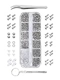 Mudder 1100ピースAssorted Tinyねじナット洗濯機と5ペア鼻パッド、マイクロドライバーピンセットfor眼鏡サングラス眼鏡Watches