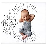 Wiliboat Baby Monthly Milestone Blanket Personalized Photo Props Shoots Backdrop Infant Baby Swaddli