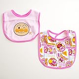 アンパンマン　スタイ　エプロン　裏面はっ水タイプ　２枚組　8040 (ピンク)