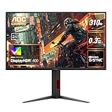 AOC ゲーミングモニター 25G4S/11, 24.5インチ, 最大310hz, フルHD/1920×1080, 応答速度0.3ms(MPRT), Fast IPS, HDMI2.0x2/ DP1.4x1,G-Sync Compatible対応, HDR400認証, 高さ調節, FPS向け, PS5/Switch対応, 3年保証