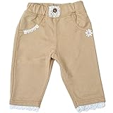 2017年 春物 UZULAND ウズランド 裾レース ７分丈パンツ ニットデニム ベージュ◇95cm