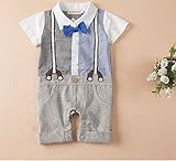 【ママセレクト】（ブルー）現役ママが選んだかわいい　結婚式やお誕生日　特別な日用のロンパース