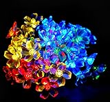 Upgraded Solar Powered Multicolor LED Flower Fairy String Lights Blossom Lighting 21ft x 50 lights- 