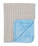 Baby Boy Blanket in Western Stars on Blue Dimple Dot Minky - Great Travel Blanket by Polka Dot Moon