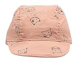 (コ-ランド) Co-land 帽子 ベビーキャップ キッズハンチング帽子 子供ハット ネコプリント 男女児 新生児 コットン製 女の子 男の子 お出かけ 紫外線対策 ピンク