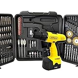 iimono117　電動ドライバー 21.6V & 92パーツ / 【 1年保証付 】電動ドリル ドライバードリル 電動工具 充電ドライバー ドライバーセット (イエロー)