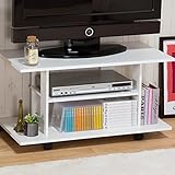 フリーな使い方が可能なテレビボード 32型TV対応 (キャスター付き) 動かせるテレビ台 省スペース対応 収納棚 オープンラック ホワイト色