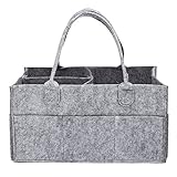 APSOONSELL おむつストッカー 軽量フェルト おもちゃ 収納 ベビー用品収納バッグ 収納力抜群 薄グレー