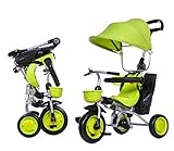 子供用三輪車 折りたたみ式子供用自転車 紫外線を防ぐ 半歳から5歳対応 (緑)