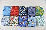 10 PACK POCKET CLOTH DIAPERS WITH 20 INSERTS (2 Inserts per diaper)-BOY PACK by Happy Diapers [並行輸入品