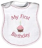 Raindrops My First Birthday Embroidered Bib, Strawberry/Hot Pink by Raindrops [並行輸入品]