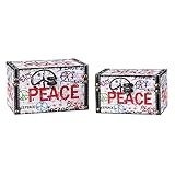 Household Essentials Decorative Storage Box, Peace Design, Set of 2