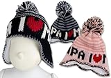 (アイラブパパ&ママ)I lovePaPa&Mama 2015 手編み風 みみあて付き アクリルニット 帽子 ニット帽 50cm ブラック