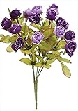 エルアーツ 造花 ミニローズブッシュ 全長25cm・花径2.5cm ラベンダー E3782-14