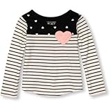 THE CHILDREN'S PLACE(ザ・チルドレンズプレイス) ハートポケットストライプ&ハートスプリットプリントトップ トップス長袖Tシャツ 12～18ヶ月【並行輸入】