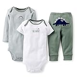 Carter's カーターズ　ボーイズ　3点セット　カバーオール パンツ ボディスーツ カバーオール　男の子　ベビー服 (9M, 恐竜)