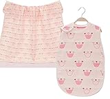 【Lilie】 6重 ガーゼ ベビー スリーパー ブランケット セット 通年 コットン 可愛い かいまき 布団 ( 新生児 ～ ４歳 頃まで ) (王冠(ピンク))