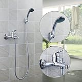 Beho-クロム壁取り付けられた浴室浴槽シャワー蛇口セット ミキサーをハンド スプレーで