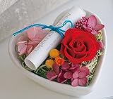 JewelzGift(ジュエルズギフト) プリザーブドフラワー 陶器ケース入り ギフト アレンジ 「水のいらないお花」 【全2色】 レッド