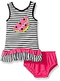 Rare Editions Baby Little Girls' Striped Knit Dress with Watermelon Applique Black/White 18 Months [