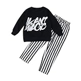 杜屋トヤ　子供服　上下セット　英字　ボーダー　長袖Ｔシャツ　パンツ　かわいい　ファッション　洋式　秋　冬　カジュアル　遊び　お出かけ　プレゼント　女の子　ガールズ　90/100/110/120/130