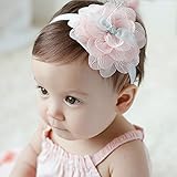 ノーブランド品 二つセット2015年新品♪赤ちゃんもオシャレに♪ ベビー キッズ ヘアバンド レース　可愛いお花 (ピンク)