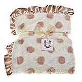 Max Daniel子シャンパンDot Blanket – 両面 – サテンフリル1172