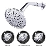 Hoobest 5 Inches Rainfall High Pressure Shower Head,Luxury Spa Fixed Showerhead Includes Water Saver