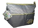 Little Me Gray Yellow Tote Diaper bag Elephant w/ Changing Pad 4 pockets Unisex [並行輸入品]