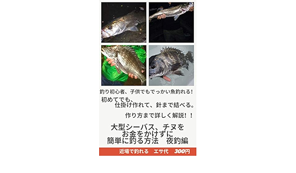 初めてでも 素人でも 大型シーバス チヌを近場でお金をかけずに簡単に釣る方法 夜釣り編 簡単仕掛けで エサ代300円で釣れます 釣り楽しいウキマニア 産業研究 Kindleストア Amazon