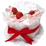 いちごミニおむつケーキ　おむつケーキ研究所 (おむつ　パンパースM)