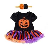 (プタス) Putars 幼児の女の子かわいいパンプキンの弓のドレス+ヘッドバンドハロウィーンの装飾の服 3ヶ月 - 18ヶ月