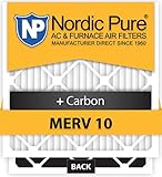 Nordic Pure 16 x 25 x 5hm10 + C - 2 Honeywell交換MERV 10 Plusカーボン, Qty 2