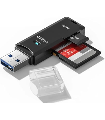 ポータブルカードリーダー MicroSDカードリーダー 強う TFカード 2in1  