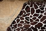 Minky Blanket - Baby Blanket, Toddler Blanket, Chld Blanket - Cream and Brown Giraffe Minky Blanket 