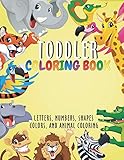 Toddler Coloring Book: Fun with Letters, Numbers, Shapes, Colors, and Animal Coloring, Activity Book for 2 - 3 Year Olds, Boys or Girls, Alphabet Coloring Book, Big Book of Coloring, Preschool Basics, Size 8.5x11 Inch (Coloring Book for Toddlers Activity 